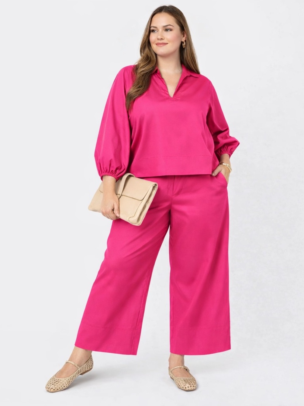 Quiet Culture Take Pause Set XXL Hot Pink Cotton Casual Resortwear Dopamine